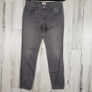 J. Crew Faded Grey Wash Denim Toothpick Skinny Jeans Women's Size 28
